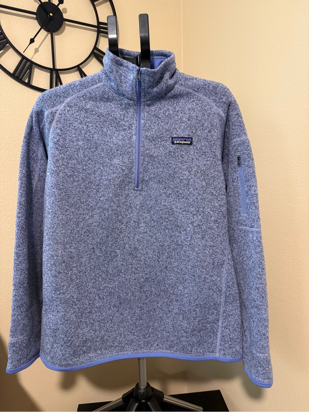 Patagonia Heathered Periwinkle Blue Women's 1/4 Zip Fleece Pullover